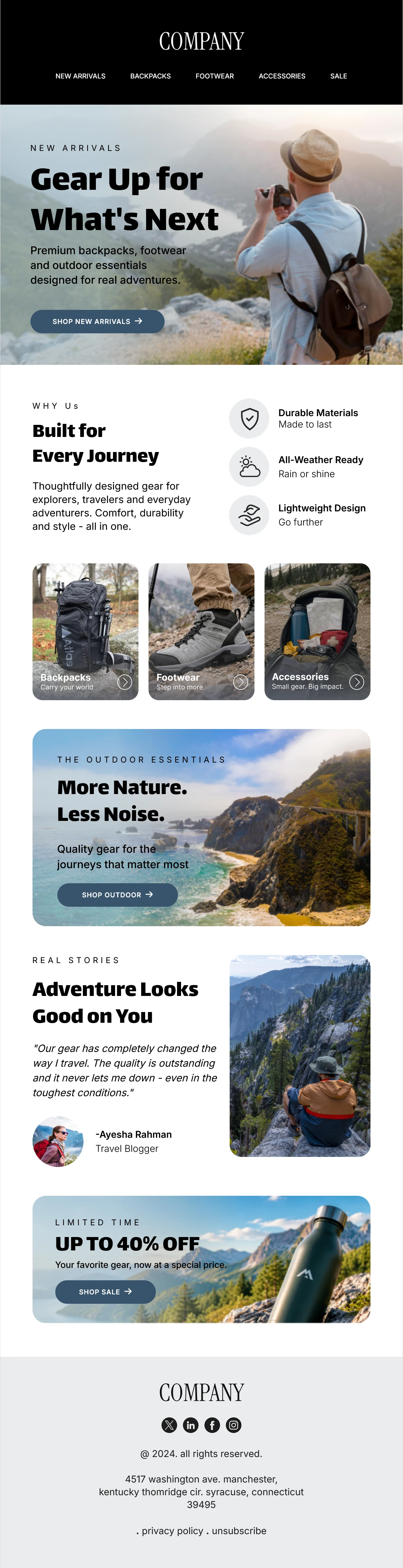Outdoor Gear Email Template