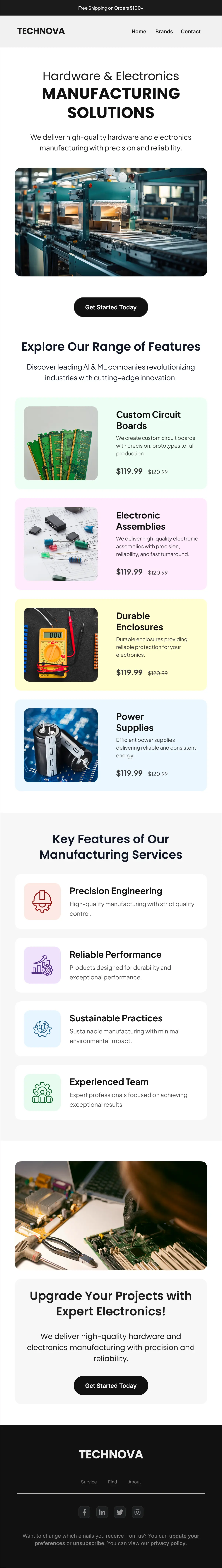 Electronics Manufacturing Template