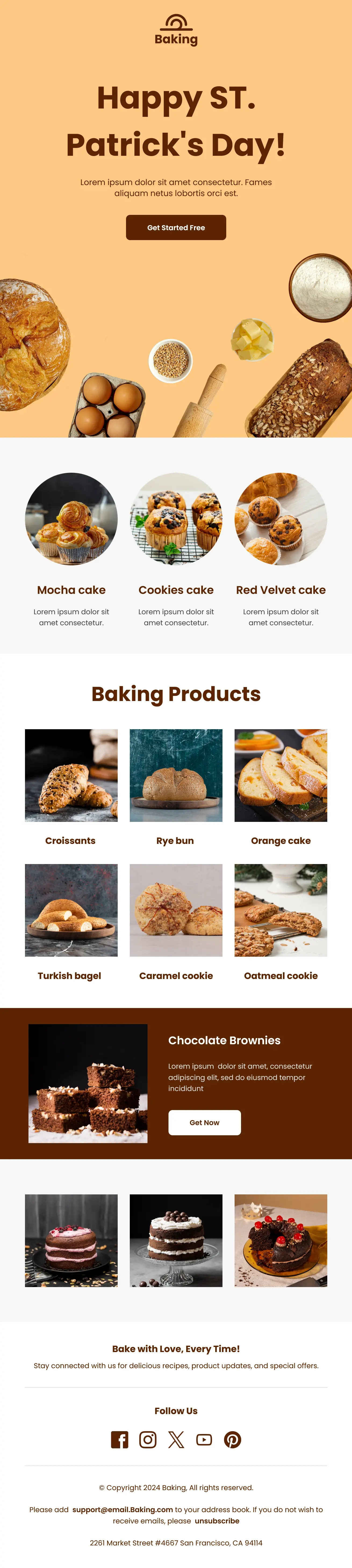 St. Patrick's Day Baking Newsletter Template