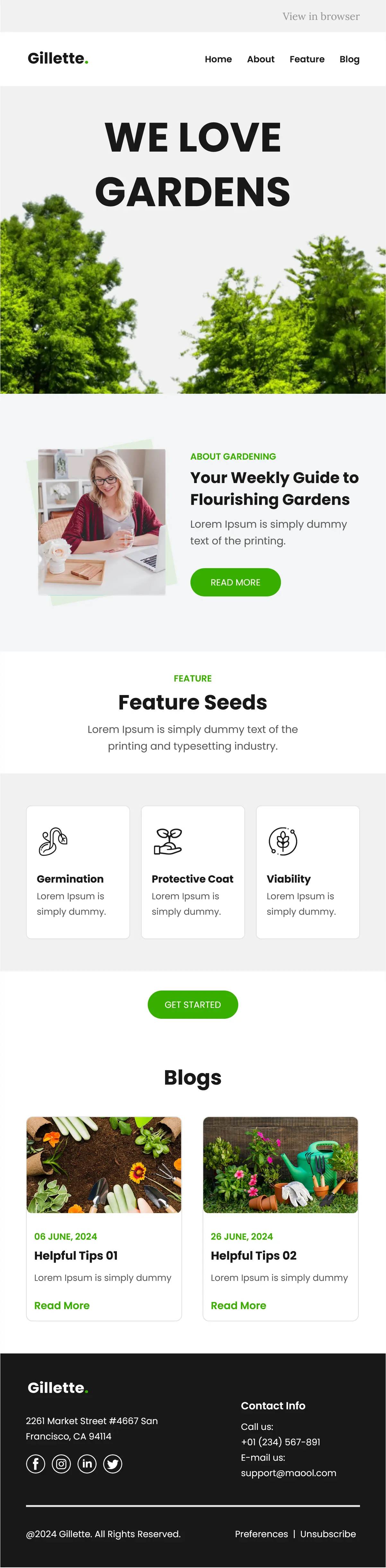 Gardening Newsletter Email Template